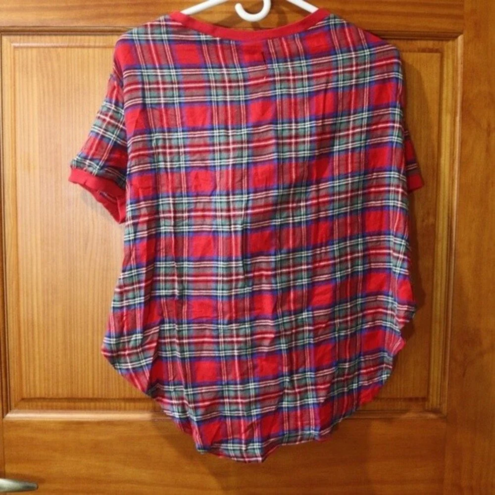 Holiday Time Red Plaid Christmas Morning Dog Pajama Top Jacket 2X Large Dog